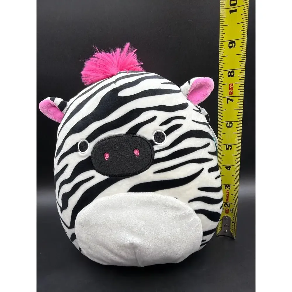 Squishmallows Tracey Zebra 8” Kellytoy Hot Pink Mane Black White Plush OG Tag